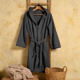 Μπουρνουζι Ενηλικων Bloom Dark Grey s