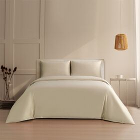 Σετ Παπλωματοθηκη (3 Τεμ.) Satin Υπερδιπλη Bella Beige (225x245) 225x245