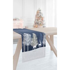 Χριστουγεννιάτικη Τραβέρσα 2040 Blue Laser cut 40x160 Saint Clair  100% Polyester