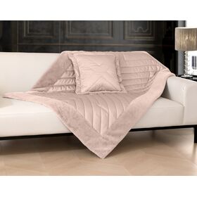 Ριχτάρι Πολυθρόνας Utopia Amethyst + Διακοσμητικό Μαξιλάρι guy Laroche  100% Microsatin With Synthetic fur Bordure