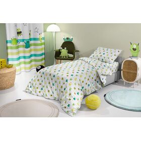 Σετ 3τμχ. Παιδικά Σεντόνια Monsters Lime Saint Clair  100% Cotton