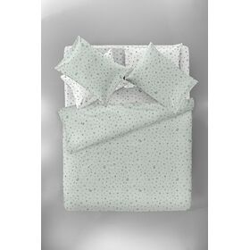 Σετ 3τμχ Παπλωματοθήκη Raffia Aqua 225x245 Saint Clair  100% Cotton Percale