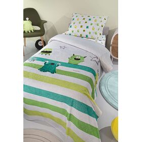 Κουβέρτα Ultrasoft Monsters Lime 160x220 Saint Clair Mixed 100% Polyester