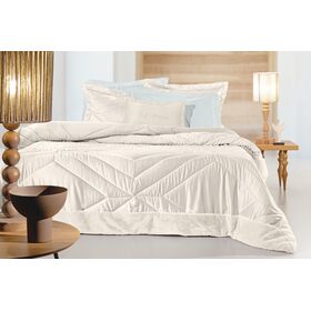 Σετ 3τμχ Πάπλωμα Columbia Ivory 250x240 guy Laroche  100% Microsatin With Synthetic fur Border