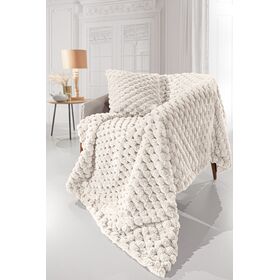 Ριχτάρι Elixir Ivory 120x160 + Διακοσμητικό Μαξιλάρι guy Laroche  100% Polyester Art. fur