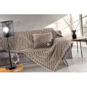 Ριχτάρι Elixir Taupe 120x160 + Διακοσμητικό Μαξιλάρι guy Laroche  100% Polyester Art. fur