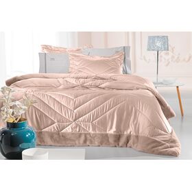 Σετ 3τμχ Πάπλωμα Columbia old Pink 250x240 guy Laroche  100% Microsatin With Synthetic fur Border