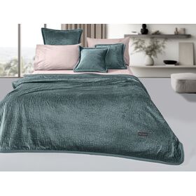 Σετ 2τμχ Κουβέρτα Bolzano Emerald 160x220 guy Laroche  100% Velvet Pol.