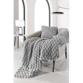 Ριχτάρι Elixir Silver 120x160 + Διακοσμητικό Μαξιλάρι guy Laroche  100% Polyester Art. fur