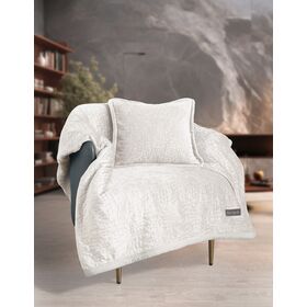 Ριχτάρι Bolzano Ivory 130x170 + Διακοσμητικό Μαξιλάρι guy Laroche  100% Velvet Pol.