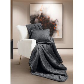 Ριχτάρι Bolzano Anthracite 130x170 + Διακοσμητικό Μαξιλάρι guy Laroche  100% Velvet Pol.