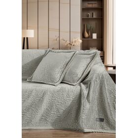 Ριχτάρι Bolzano Khaki 130x170 + Διακοσμητικό Μαξιλάρι guy Laroche  100% Velvet Pol.