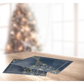 Σουπλά Χριστουγεννιάτικο 3042 Blue Laser cut 45x33 Saint Clair  100% Polyester