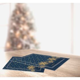 Σουπλά Χριστουγεννιάτικο 3036 Blue Laser cut 45x33 Saint Clair  100% Polyester