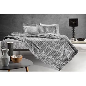 Σετ Παπλωματοθήκη 2τμχ. Elements Charcoal 165x225 guy Laroche Grey 100% Cotton Percale