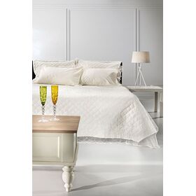 Κουβερλί Glory Ivory 240x250 σετ 6 Τεμαχίων guy Laroche Ivory 100% Μικροΐνες