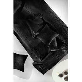 Ριχτάρι Crusty Black 130x170 + Διακοσμητικό Μαξιλάρι guy Laroche  100% Polyester art fur Ultrasoft