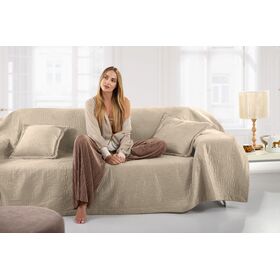 Σετ 2τμχ. Ριχτάρι Avon Camel 170x150 με Διακοσμητικό Μαξιλαράκι 45x45 guy Laroche  100% Polyester