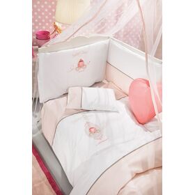 Σετ Σεντόνια 3τμχ. Bebe Corona Saint Clair Pink 100% Βαμβάκι
