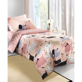 Σετ Σεντόνια 3τμχ. Doggy Pink 160x260 Saint Clair  100% Cotton