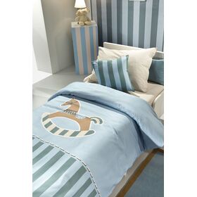 Παπλωματοθήκη toy Blue Suede 160x220 Saint Clair Blue top Μικροφίμπρα / Bottom Βαμβάκι