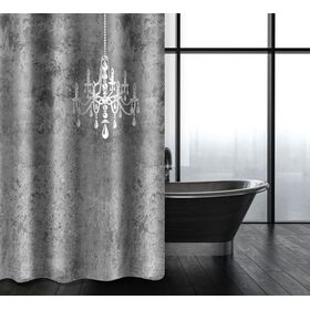 Κουρτίνα Μπάνιου Abstract des 116 Anthracite με Κρίκους 240x185 Saint Clair  100% Polyester
