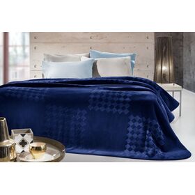 Βελουτέ Κουβέρτα Grand Navy Blue 220x240 guy Laroche Navy Blue 100% Polyester