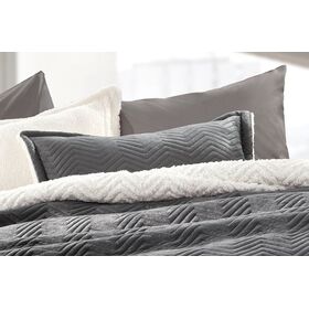 Μαξιλαροθηκες Oxford Velluto Anthracite 52x72 (Ζεύγος) guy Laroche Anthracite 100% Μικροΐνες