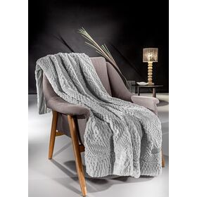 Ριχτάρι Crusty Silver 130x170 + Διακοσμητικό Μαξιλάρι guy Laroche  100% Polyester art fur Ultrasoft