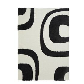 Χαλί Toscana Shaggy Shira Black White Royal Carpet