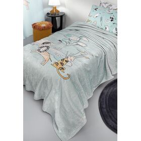 Παιδική Κουβέρτα Ultrasoft Zootopia Aqua Grey 160x220 guy Laroche  100% Polyester