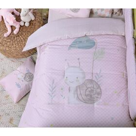Βρεφικό Πάπλωμα Κούνιας 110x140 nef-nef homeware cute snail pink 100% Βαμβάκι