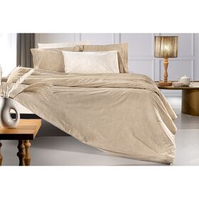 Σεντόνια Μονά Σετ 3τμχ. 180x265cm guy laroche stencil - mocca cotton percale