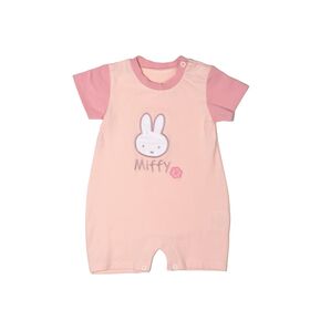 Miffy Des.12 Φορμάκι Καλοκαιρινό ροζ Ανοιχτό με Κέντημα 6-9 Mηνών/68 cm