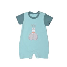 Miffy Des.13 Φορμάκι Καλοκαιρινό Μέντα Ανοιχτό με Κέντημα 6-9 Mηνών/68 cm