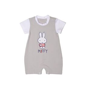 Miffy Des.15 Φορμάκι Καλοκαιρινό Γκρι με Κέντημα 9-12 Mηνών/74 cm