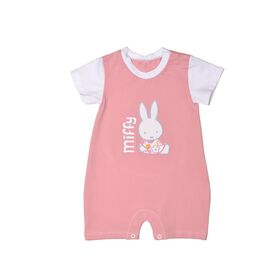Miffy Des.16 Φορμάκι Καλοκαιρινό ροζ Μεσαίο με Κέντημα 9-12 Mηνών/74 cm