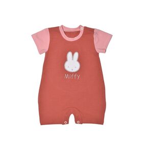 Miffy Des.17 Φορμάκι Καλοκαιρινό ροζ Σκούρο με Κέντημα 9-12 Mηνών/74 cm