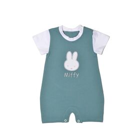 Miffy Des.18 Φορμάκι Καλοκαιρινό Μέντα Σκούρο με Κέντημα 9-12 Mηνών/74 cm