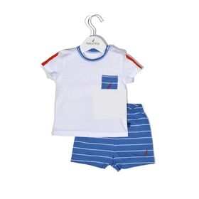 Nautica Des.11 σετ t-Shirt & Shorts Jersey Organic Μπλε Ριγέ 68cm