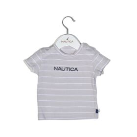 Nautica Des.15 t-Shirt  Jersey Organic Γκρι Ριγέ 74cm 6-9 Μηνών