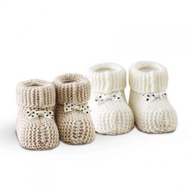 Σετ 2 Zey. Πλεχτα Παπουτσακια Αγκαλιας Baby Shoes νο2