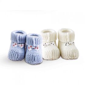 Σετ 2 Zey. Πλεχτα Παπουτσακια Αγκαλιας Baby Shoes νο6