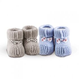 Σετ 2 Zey. Πλεχτα Παπουτσακια Αγκαλιας Baby Shoes νο8