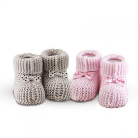 Σετ 2 Zey. Πλεχτα Παπουτσακια Αγκαλιας Baby Shoes νο9