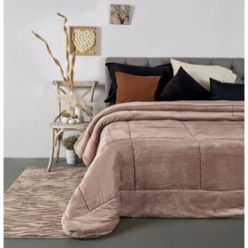 Παπλωμα Μονο 160x240-Flaνnel-Sherpa Luster Beige