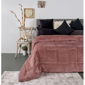 Παπλωμα Μονο 160x240-Flaνnel-Sherpa Luster Dusty
