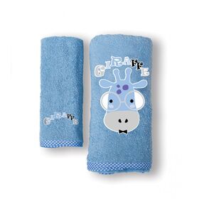 Σετ Πετσετες 2 Τεμαχιων Bebe Kenthma Giraffe Blue