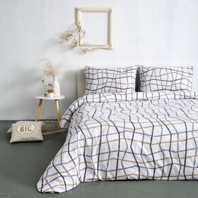 Παπλωματοθηκη Υπερδιπλη 220x240 - Linear Silver