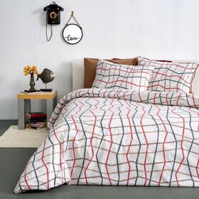 Κουβερλι  Υπερδιπλο 220x240 - Linear Taupe